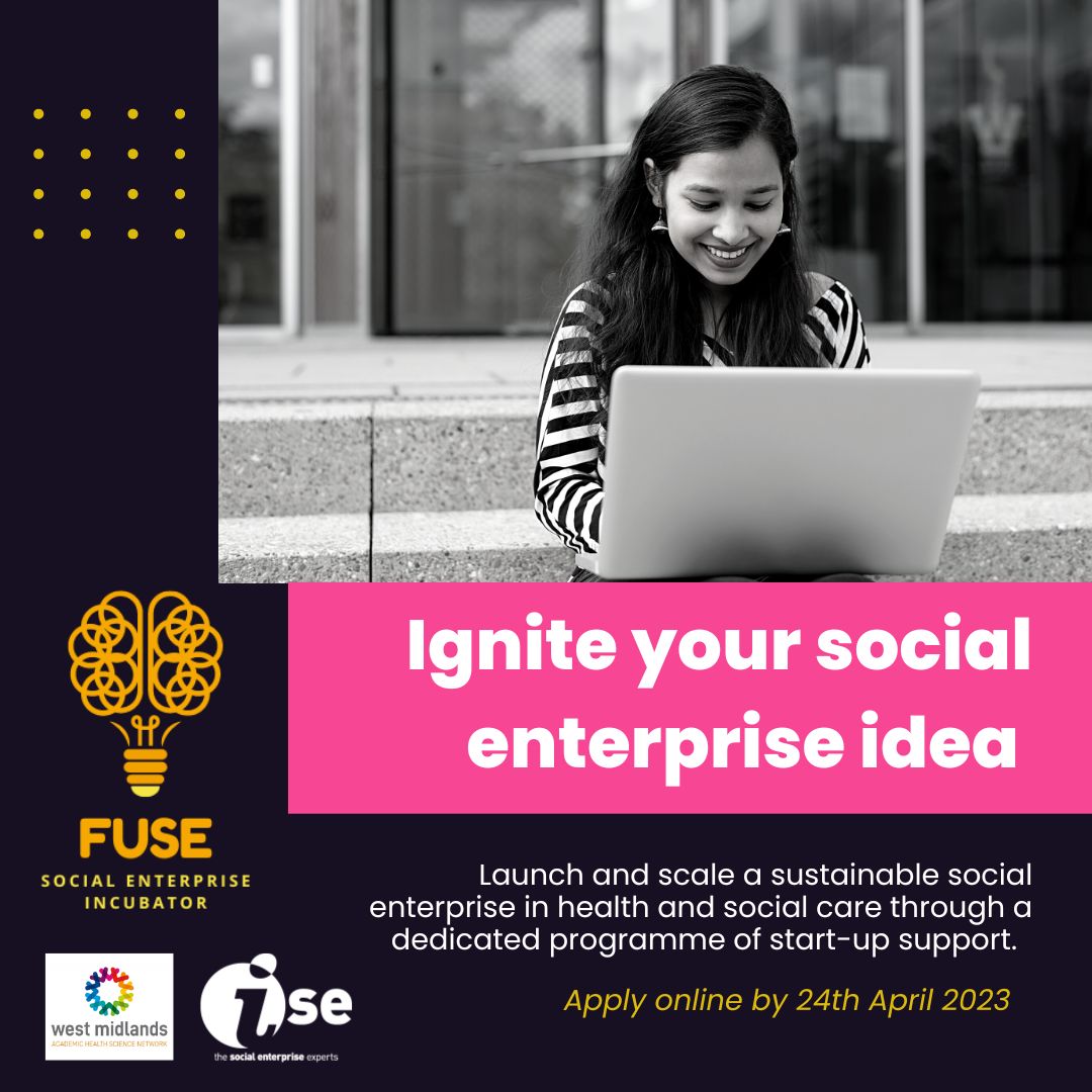 Applications to @iSE_CIC FUSE programme are now OPEN!!! Access 3 months of fully-funded support for #SocialEnterprise start-up in health &amp; social care. Apply by 24th April bit.ly/3JRFNIB #SocEnt