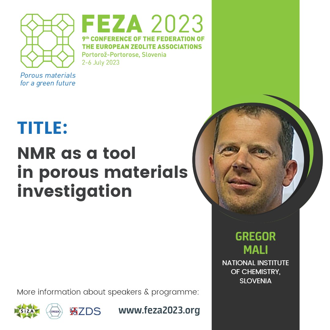 📣We are very excited to welcome Gregor Mali, works in the field of NMR at <a href="/kemijski/">Kemijski inštitut</a> and is a lecturer at the University of Nova Gorica as a keynote speaker at #FEZA2023

Gregor Mali will be speaking on "NMR as a tool in porous materials investigation"