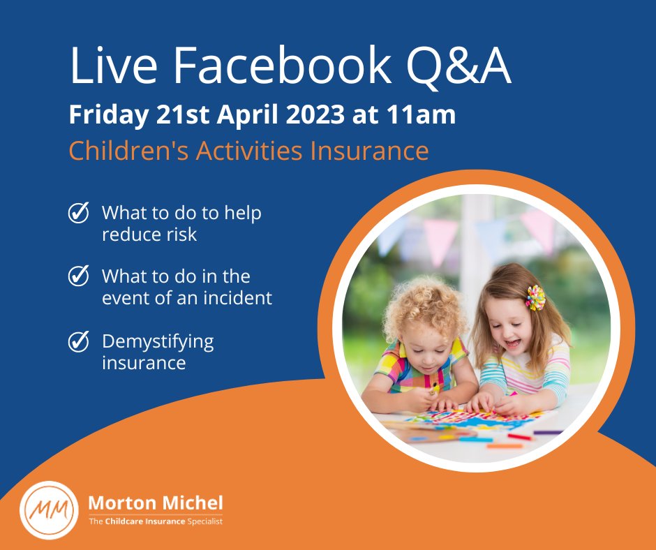Calling all Children’s Activity Providers! Our very own Business Development Executive, James McDonald, will be hosting a LIVE Facebook Children's Activities Insurance Q&amp;A this Friday! 

Join us here: facebook.com/groups/5252199… 

#childrensactivities #childrensactivityproviders