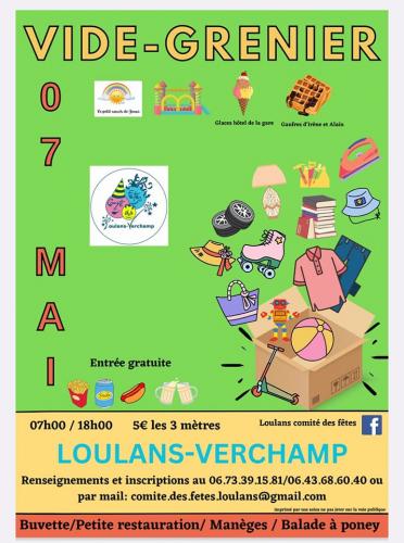 Vide grenier à Loulans-Verchamp, dimanche 7 mai de 7h à 18h. 
#hautesaone #videgrenier #brocante