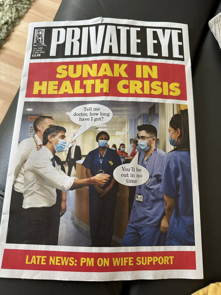 AndyLycett's tweet photo. Private Eye on point once again 
“PM on wife support” https://t.co/zwKQQX5BTB