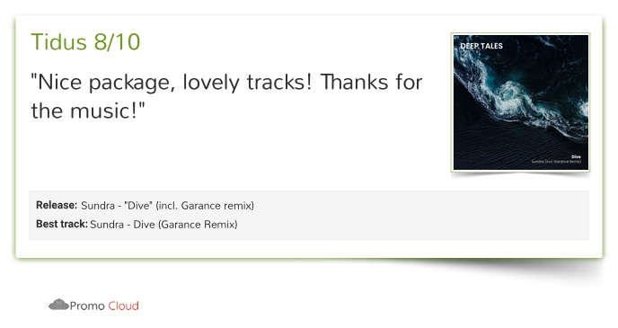 deep_tales_ofc's tweet photo. Tidus reviewed Sundra - "Dive" (incl. Garance remix). 8/10 https://t.co/GvXtgsqKLr