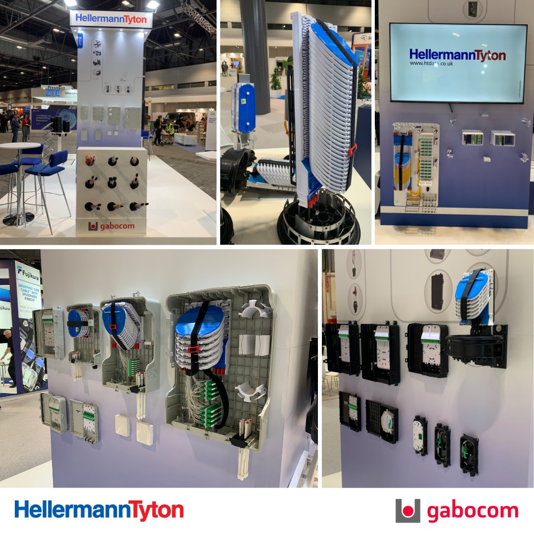 HT_Connectivity's tweet photo. Day 1 at the FTTH Conference in sunny Madrid 😎
The HellermannTyton Connectivity and gabocom stand is ready for you.
Come and see us today and tomorrow for a chat and see our fibre connectivity and duct solutions.
#ftth23 #ftth #madetoconnect #fibre #hellermanntyton #gabocom https://t.co/eItTsAyhJQ