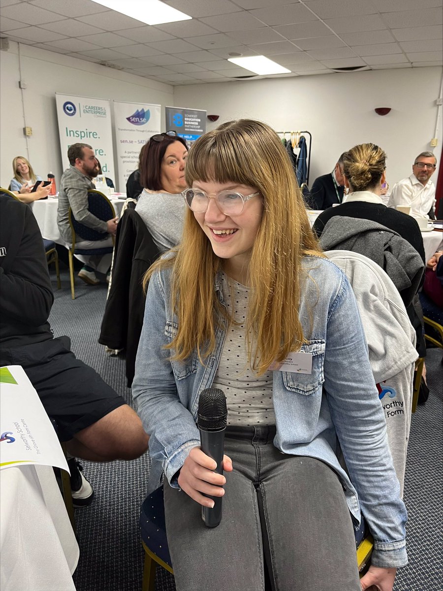 SelworthySchool's tweet photo. A massive well done to Lucy for talking at the Somerset Supported Employment Summit in front of around 100 people about her future dreams and aspirations! #selworthyfutures #brave #careers #opportunities https://t.co/QlUEzZ8lke