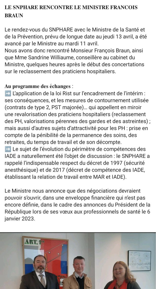 SNIA75's tweet image. #Ingérence #MédicoPaternalisme L’évolution du périmètre de nos compétences et la reconnaissance des IADE comme auxiliaires médicaux de pratique avancée doivent être discutés en premier lieu avec les premiers intéressés : les #IADE ! @FrcsBraun @agnesfirmin