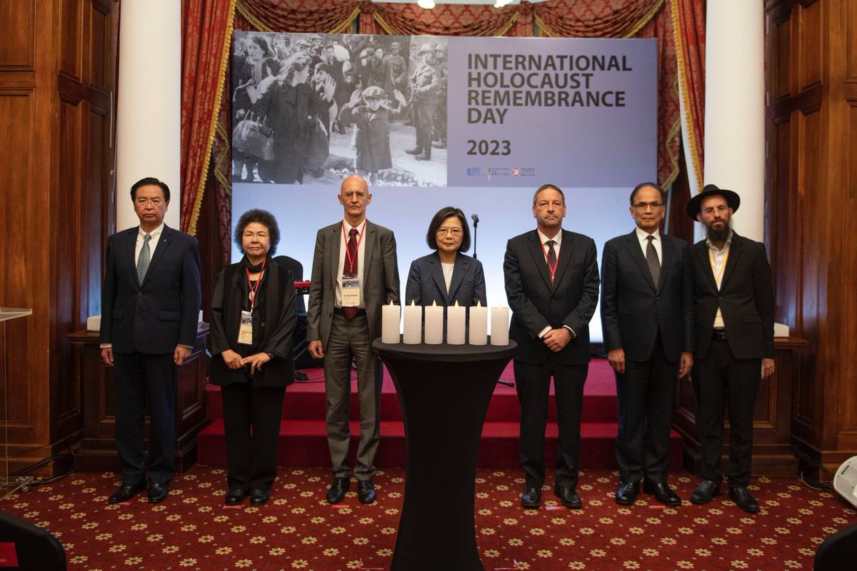 The TFD today co-hosted the “2023 International Holocaust Remembrance Day” event with the ISECO & German Institute Taipei. @iingwen delivered remarks at the event in which TFD Chairman You Si-kun, Control Yuan President Chen Chu & Foreign Minister Jaushieh Joseph Wu participated.