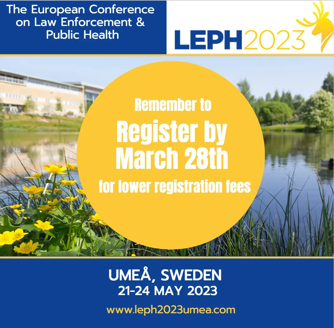 📣 Upcoming event: LEPH2023 Europe

Hosted by the Global Law Enforcement & Public Health Association, the conference will take place during 21-24 May 2023.

Visit buff.ly/41boB8D for more information.

@GLEPHAssoc @LEPH2023