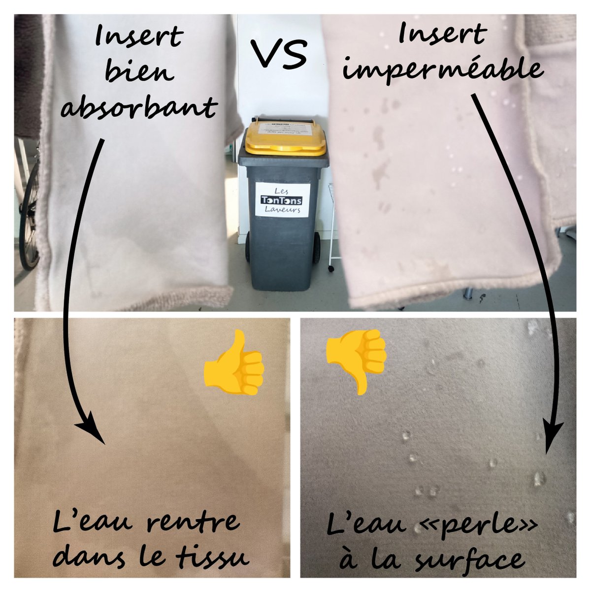 🛠 Tuto "insert absorbant" pour #couchelavable 👶

Si votre insert lavable a de l'eau qui "perle", c'est qu'il n'est pas encore rodé ou qu'il est "encrassé".
Dans tous les cas, pour avoir un insert bien adsorbant, contactez "Les Tontons" 👇 
lestontonslaveurs31@gmail.com 📧