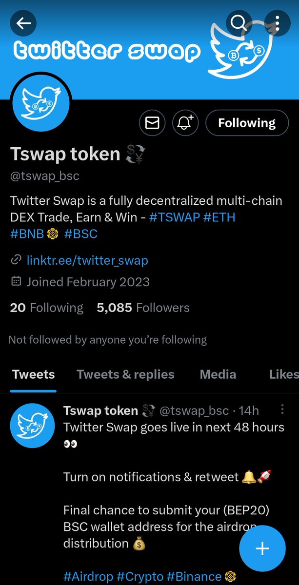 BeYourFutureBro's tweet photo. @tswap_bsc 0xa633620355d6114b6ee9d23e92f0292713f873de https://t.co/2mIl2Wb2Jz