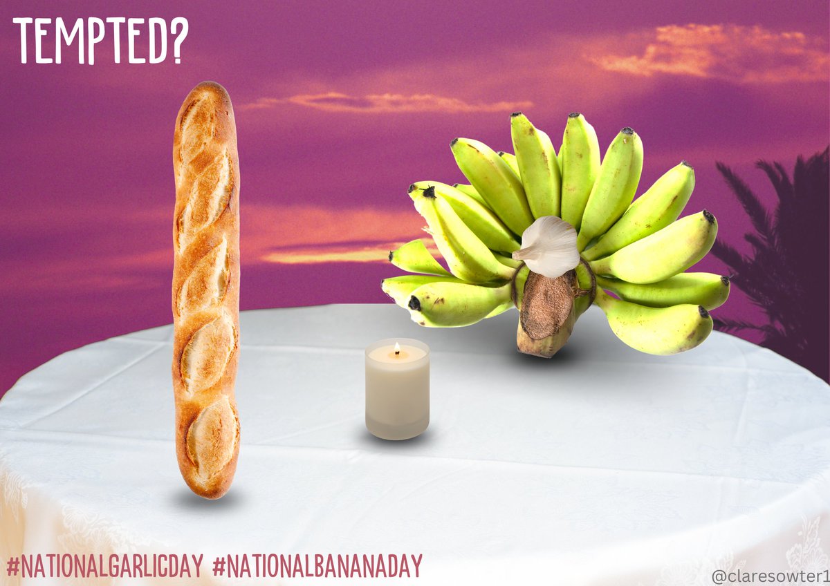 My entry for today's OMB:
Create posters to advertise our brand-new invention…Banana Garlic Bread. 
To celebrate #NationalGarlicDay & #NationalBananaDay 
@OneMinuteBriefs