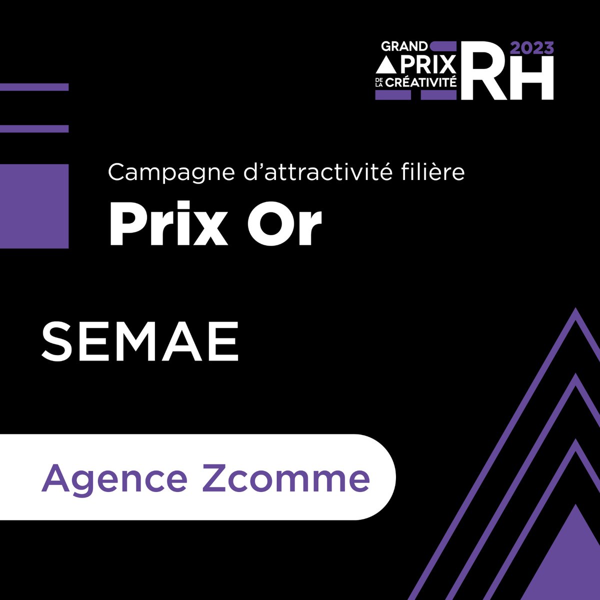 Le prix or 🥇 de la catégorie Campagne d’attractivité filière est attribué à <a href="/semae_officiel/">semae</a> et l’agence <a href="/zcomme/">Zcomme</a> pour le projet : Grandeur Nature

Félicitations pour ce prix 🏆

#CréaRH #Révélation #GPCRH2023 #ACCE