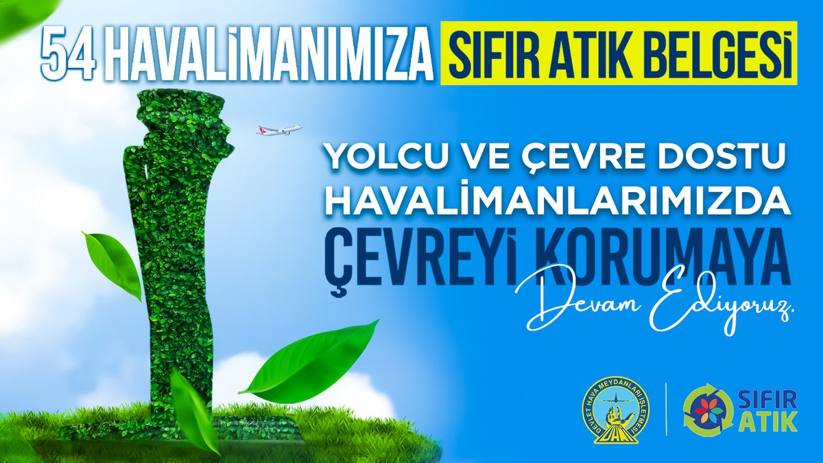 Yolcu ve çevre dostu havalimanlarımızda gelecek nesillere daha yaşanabilir bir dünya bırakmak vizyonu ile önemli projelere imza atıyoruz.

#DHMİ çalışıyor, Türkiye Uçuyor!
