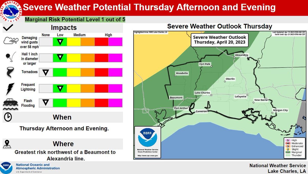 NWS Lake Charles on Twitter "Severe weather is possible northwest of a