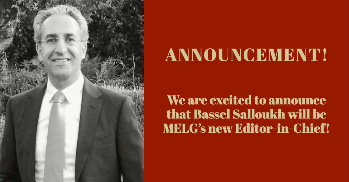 Middle East Law and Governance (Brill) (@law_middle) on Twitter photo Exciting announcement! @bassel67 (<a href="/dohainstitute/">معهد الدوحة للدراسات العليا</a>) will be MELG’s new Editor-in-Chief! Exciting announcement! @bassel67 (<a href="/dohainstitute/">معهد الدوحة للدراسات العليا</a>) will be MELG’s new Editor-in-Chief!