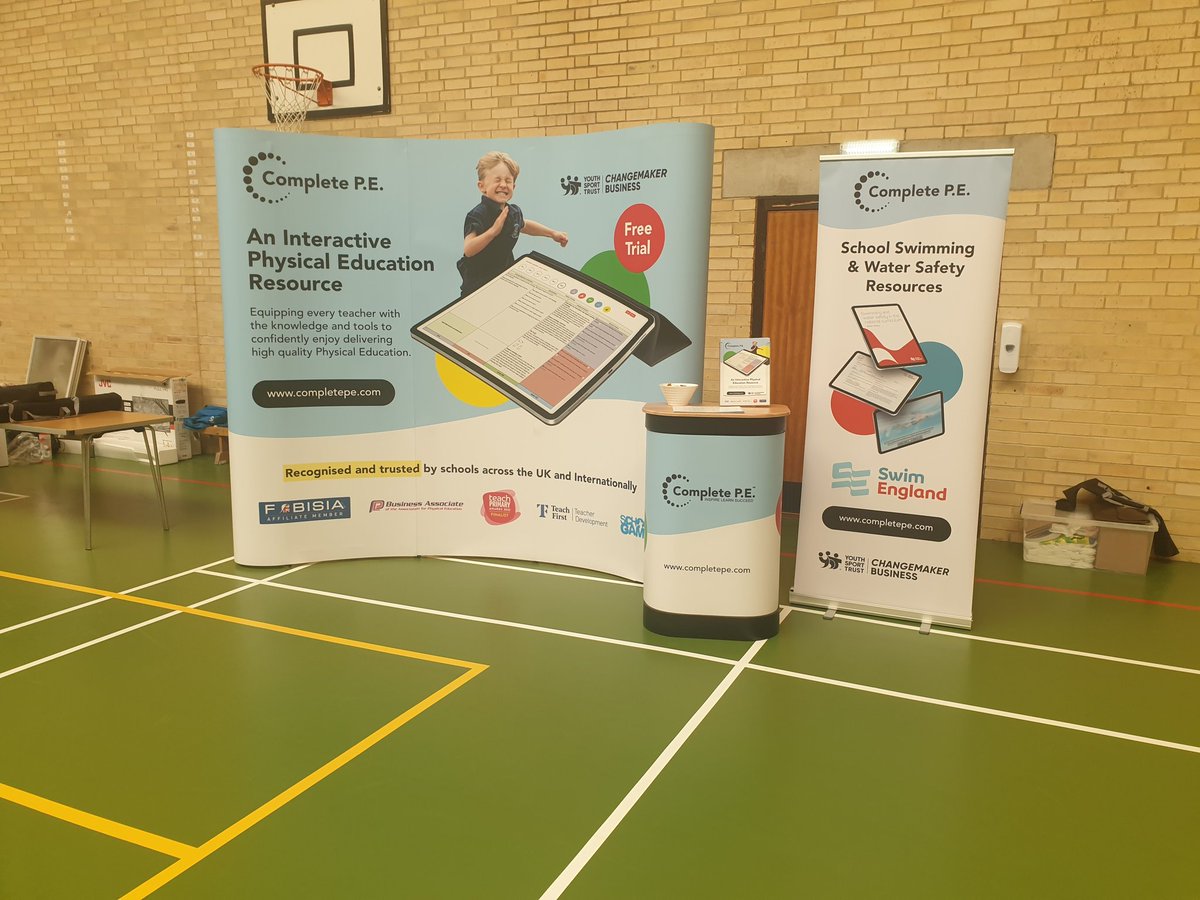Complete_PE's tweet photo. ๐ Morning #Hampshire!
We're all set up and ready to say hello to all the schools attending the Hampshire Primary PE Conference.
Come on over and chat all things #PE if you're attending. ๐
#PrimaryPEConference https://t.co/8TWZxD4W00