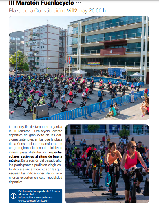 ciclo_indoor's tweet photo. III Maraton FuenlaCyclo. Información e inscripciones en https://t.co/ihnKtuIKbY 🚴🚴‍♂️#cicloindoor #Fuenlabrada https://t.co/HIP6cgvlBr