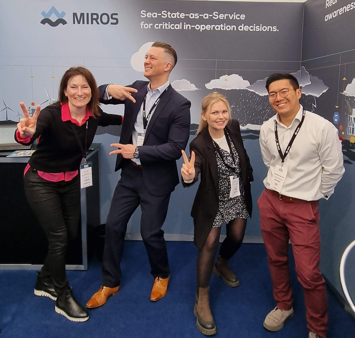 We are ready to rumble day 2 at Ocean Business and proud to show our newly released miros app. Come by to explore it. See you at stand #V38 🌊👍 #KnowYourWaves #SeaStateAsAService #oceanbiz #oceanbusiness #seastatedata #waves #ocean #seamonitoring #vessels #offshore #waves