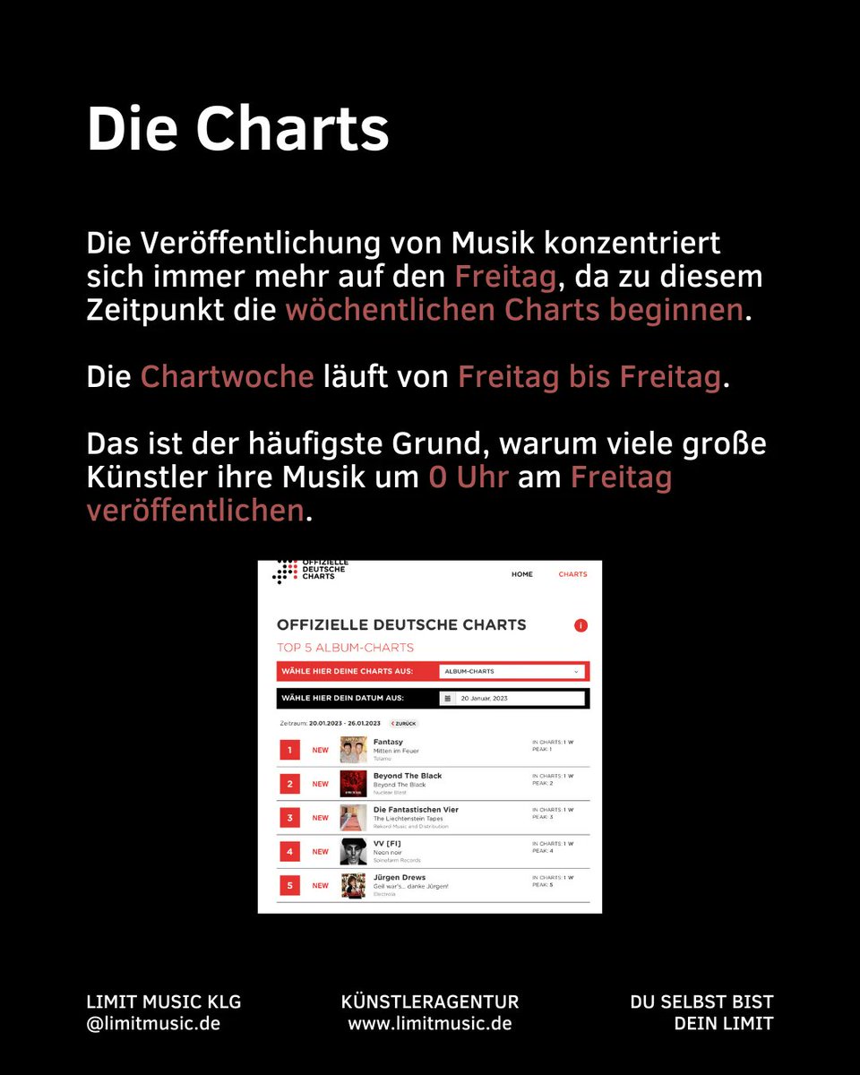 LIMIT_MUSIC_KLG's tweet photo. Die Musikindustrie dreht sich um den Freitag ❗️

Finde heraus, warum Künstler auf der ganzen Welt sich für einen Freitags-Release entscheiden.

Viel Spaß beim Lesen!
- Serena von @limitmusic.de

#releasefriday #neuemusik #musikindustrie #newrelease
#rapmusik #popmusik #deutschrap https://t.co/BTfmNln6rE