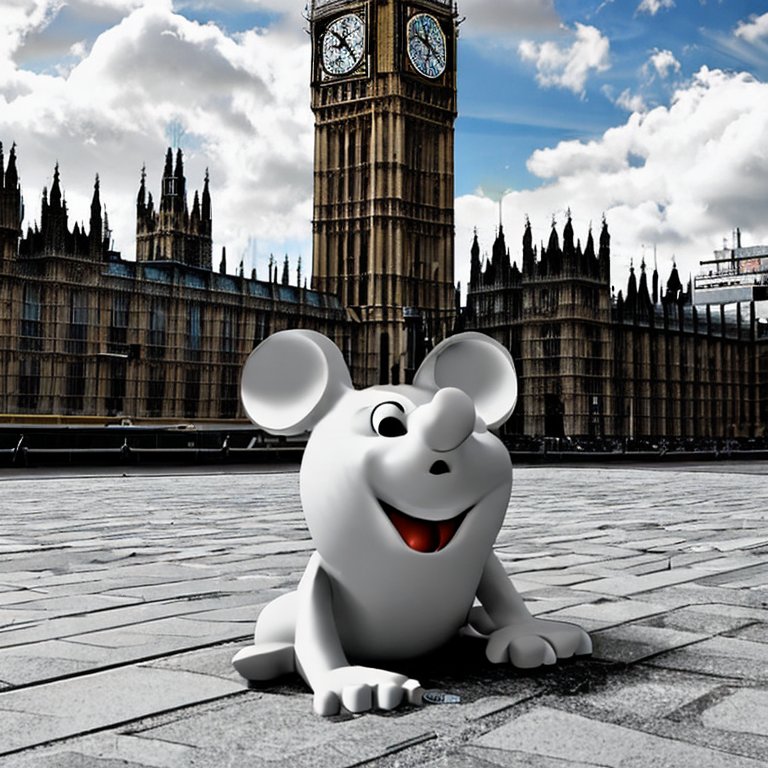 Still she is looking happy in front of BIG BEN (AI)