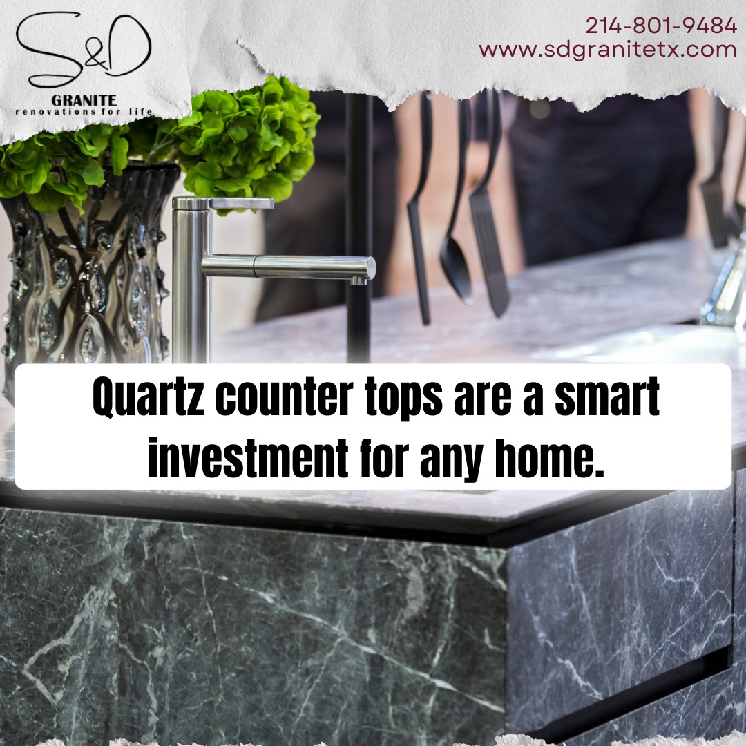 The beauty and quality of quartz counter tops make them a top choice for homeowners.

Visit - sdgranitetx.com
Call - 214-801-9484

#QuartzDesign #Quartzite #QuartzSlab #QuartzStone #kitcheninspiration #KitchenRemodel #QuartzSurface #QuartzFacts #QuartzTrends #QuartzStyle