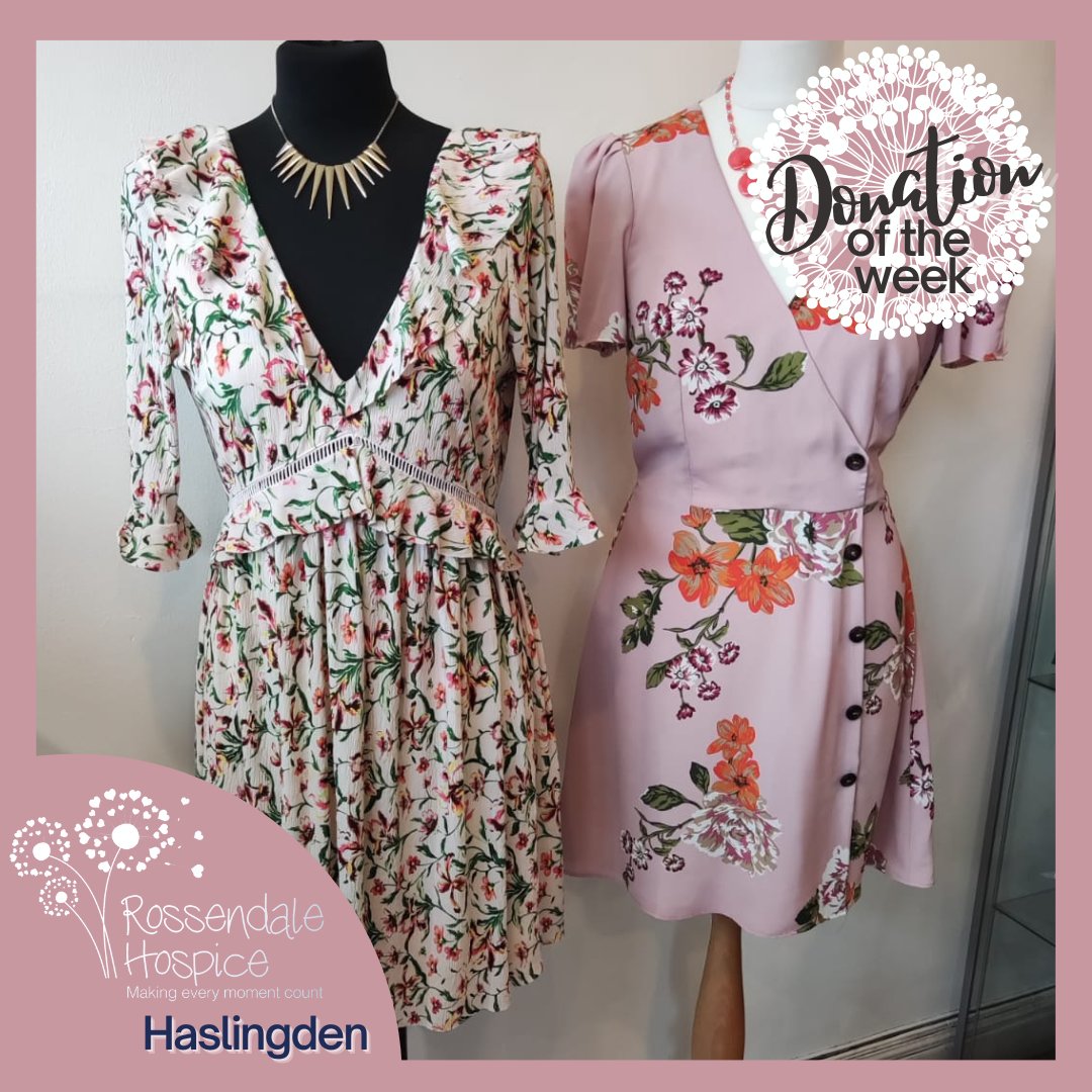 RossHospice's tweet image. We're feeling floral this week with our #DonationOfTheWeek.
These gorgeous #Topshop and #RiverIsland spring frocks are just £4.95 each.
Both size 10.
Head to our Haslingden shop to see these and other great additions to your spring wardrobe.
