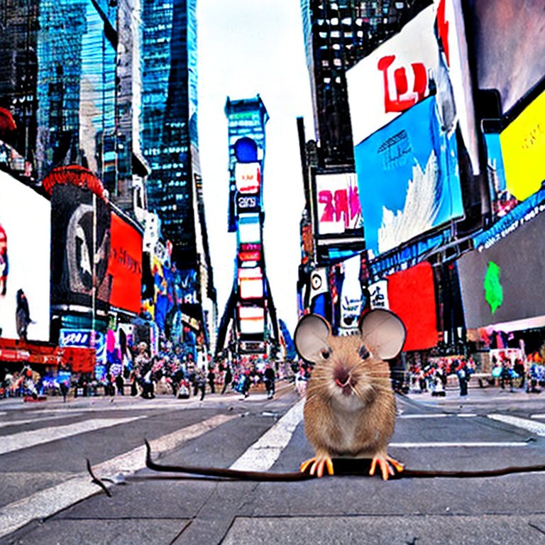 still happy in front of Times Square (NYC)