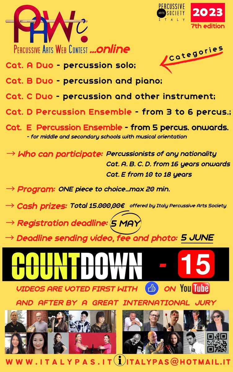 ATTENTION PLEASE....SAVE THE DATE
- 5th May:
Registration deadline on italypas.it/project/pawcmo…
- 5th June:
video, fee and photo to italypas@hotmail.it - Rules: italypas.it