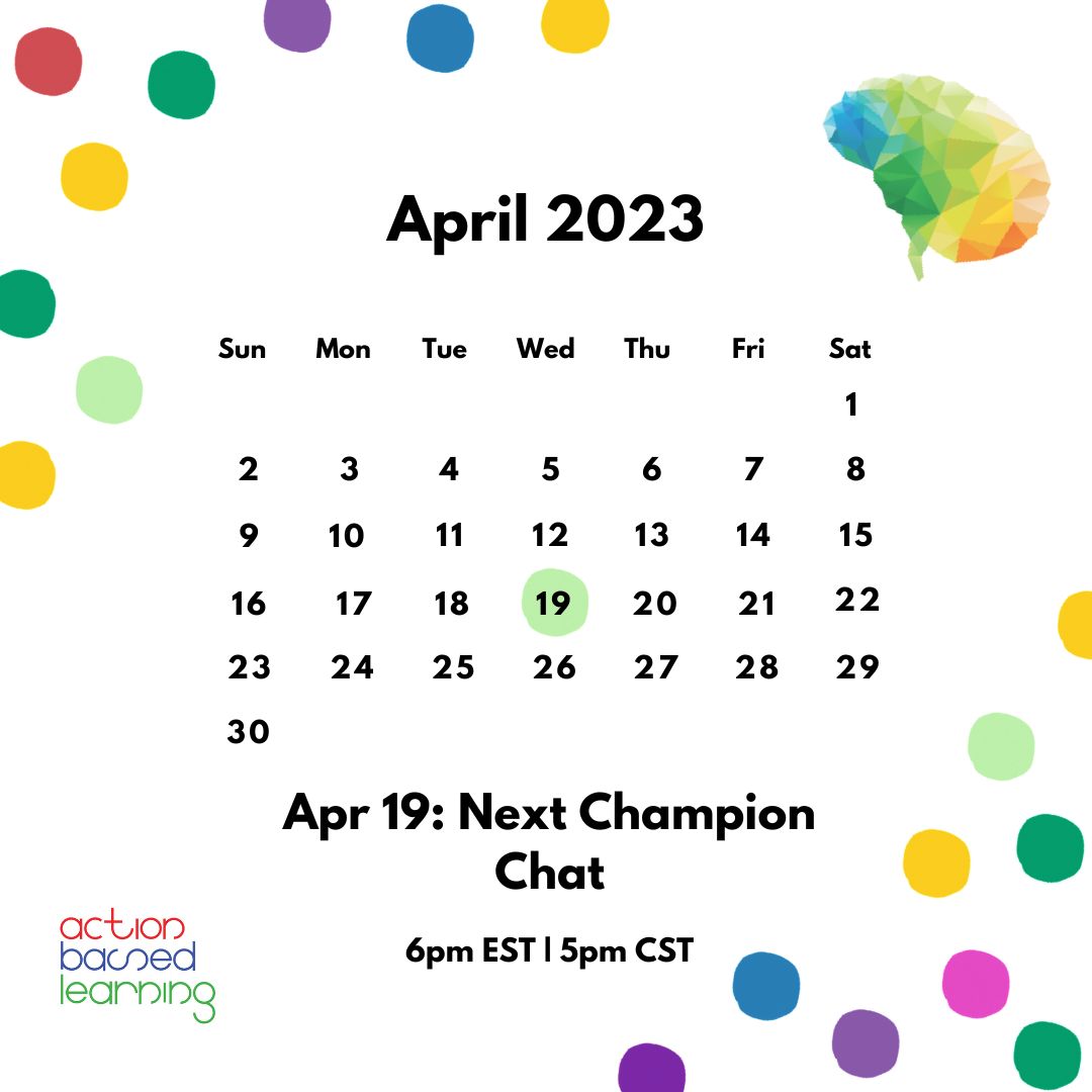 Kidsfit_ABL's tweet photo. We'll see you TONGIHT at 6pm EST/5pm CST Champion Chat: Classroom Relevancy of Movement
Visit this link to join the Zoom Chat! https://t.co/eVE2j3eh9N
#abl #actionbasedlearning #ablchampions #showmeyourabl #kidsfit #healthyhabits #healthybrainhabits #ablfoundations https://t.co/YpP5xgGFF9