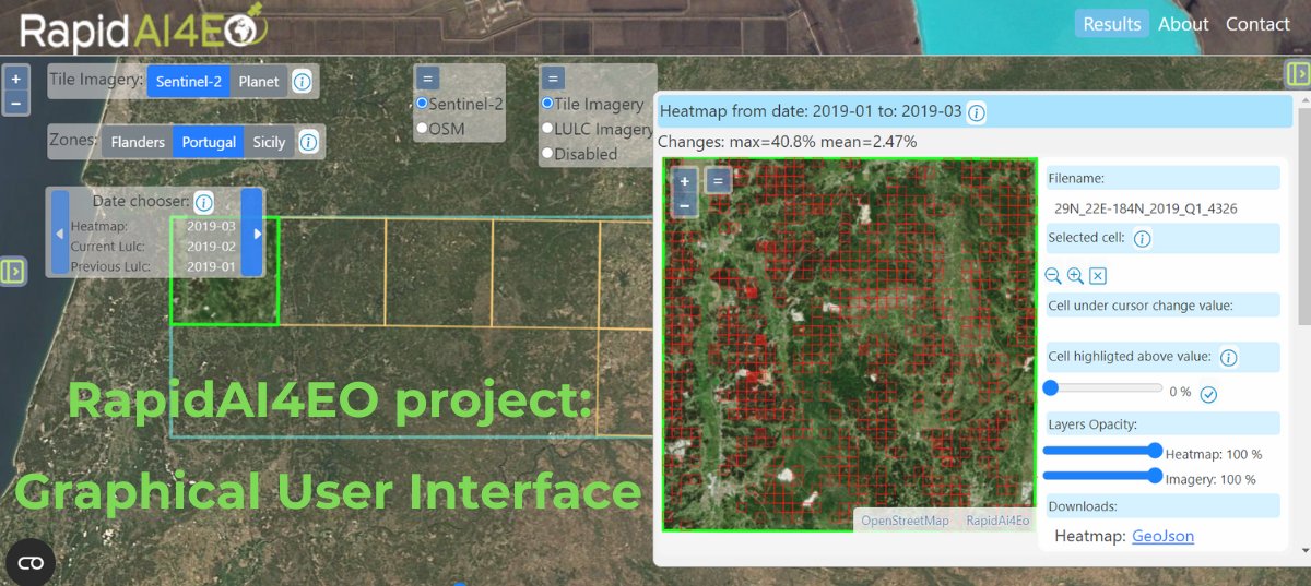 As part of the RapidAI4EO H2020 project, partner 
<a href="/Serco_Europe/">Serco Europe</a> developed a #GraphicalUserInterface on the ONDA cloud platform to provide a public demo of land change detection and mapping results.

🔶 Check out the demo: bit.ly/3A99aSf
 🔷 More: bit.ly/41FIUe1