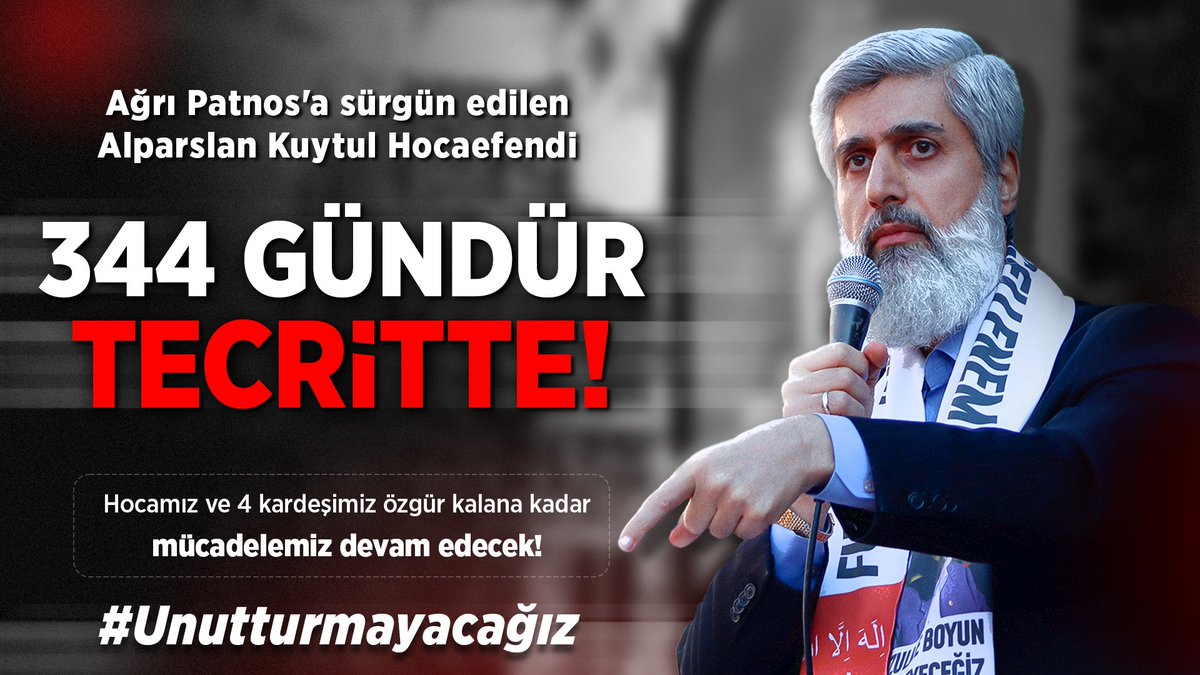 Ağrı Patnos'a Sürgün Edilen Alparslan Kuytul Hocaefendi 344 GÜNDÜR TECRİTTE!  #YeterArtık  Cezaevinden SesKaydı  #Unutturmayacağız