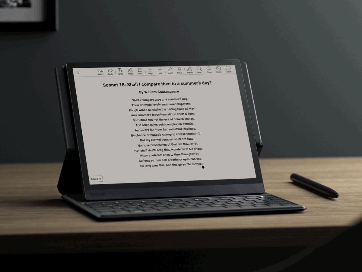 OnyxBoox's tweet photo. Introducing #TextNote, one of the latest features of Firmware V3.3.2. With its wide range of format options, such as Font Style, Spacing, and more, #TextNote is a great word processor that can elevate the layout of your notes. Learn more about #TextNote at https://t.co/wUJsic6f8x https://t.co/D3TgChmLCg