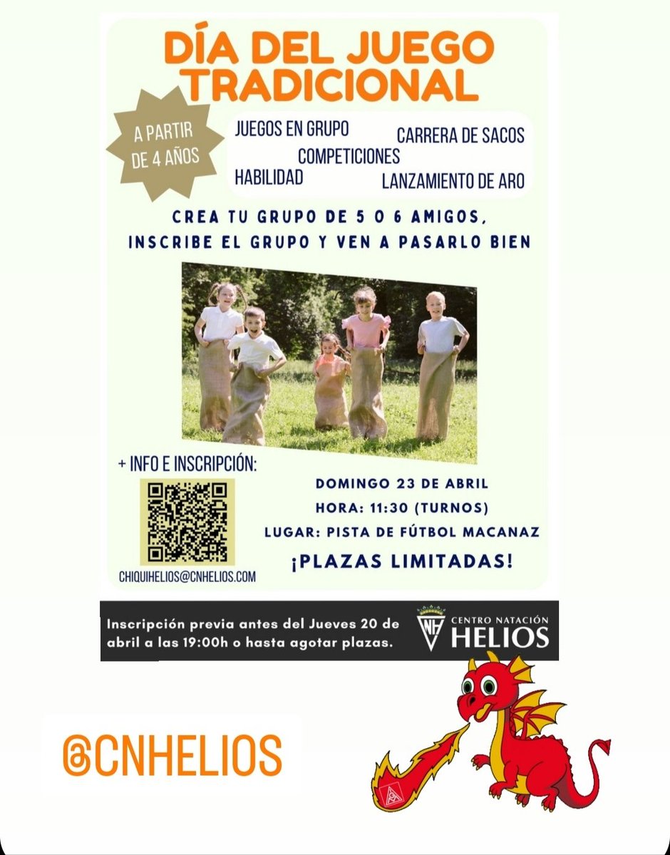 chiquihelios's tweet photo. Este domingo ven a jugar con nosotros. pruebas y juegos que pondrán a prueba vuestra habilidad.
No te lo pierdas. Ven a pasar con tus amigos un rato divertido. 
Inscripción por grupos 
https://t.co/K8KNkMDsgk
@cnhelios https://t.co/D1P62j1VWI