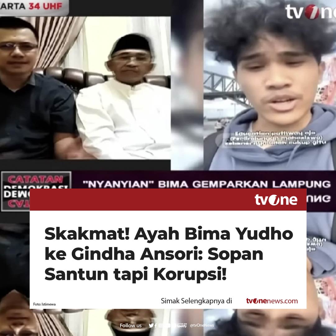tvOneNews's tweet photo. Tak terima anaknya dipojokkan terus menerus oleh Gindha Ansori, kini ayah TikToker Awbimax atau Bima Yudho, Juliman ikut berikan pembelaan kepada anaknya.
Simak berita selengkapnya di https://t.co/c5wUB166fj
#HardNews_Hukum #NewsOne #CariBeritaditvOne #Awbimax https://t.co/HwQ5oBKz6b