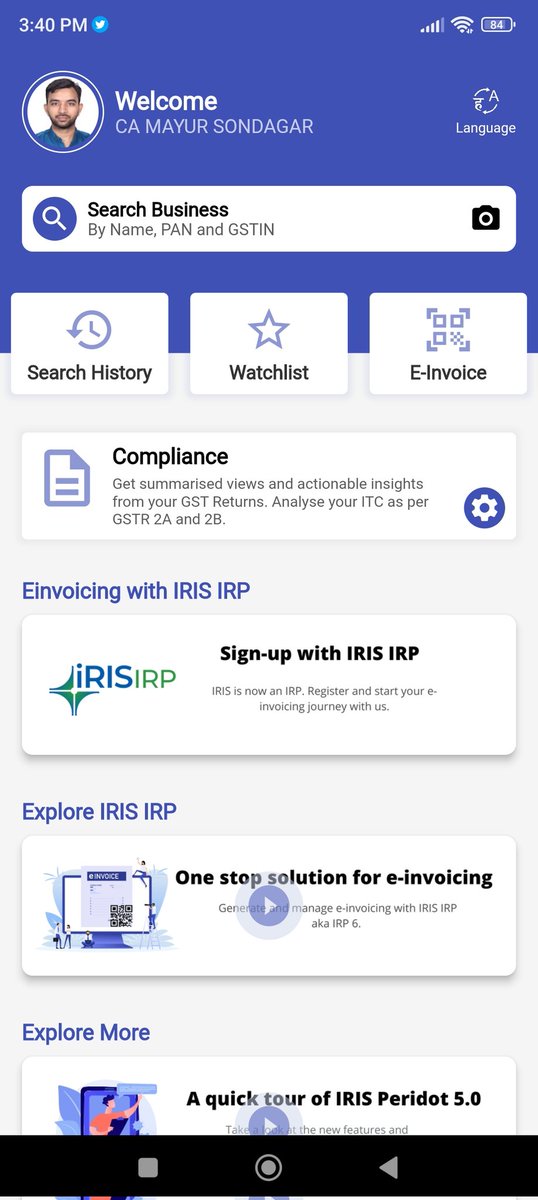 This Application used by most of the Tax Payers and Professionals

It shows data related to the status of the GST Number, E-way Bill Status, E-Invoice Status, Return Filing Frequency and many more things

Link 👇👇👇
play.google.com/store/apps/det…

Thanks to <a href="/IRISGST/">IRIS GST</a> <a href="/iris_peridot/">IRIS Peridot</a>