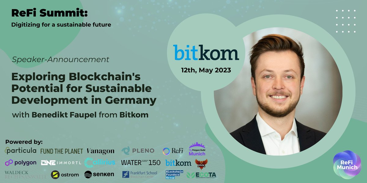 📣 Speaker Announcement: I hereby present our key note speaker for our 1st ReFi Summit in Germany, <a href="/BenediktFaupel/">Benedikt Faupel</a>   from <a href="/Bitkom/">Bitkom</a>!