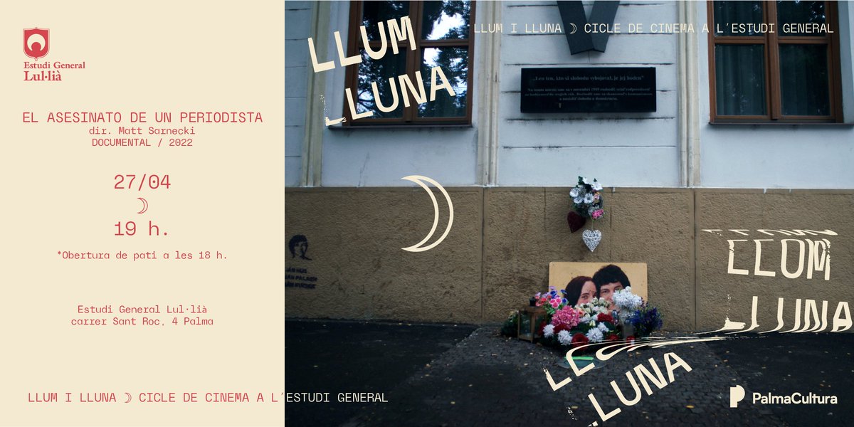 LLum i lluna cicle de cinema a l'<a href="/estudigeneral/">Estudi General Lulià</a>  presenta: "El asesinato de un periodista"

El impactant documental que saca a relluir els mecanismes més foscos del poder i fins a on poden arribar els seus tentacles per a protegir l'statu quo

Entrades: bit.ly/3mIZv1G