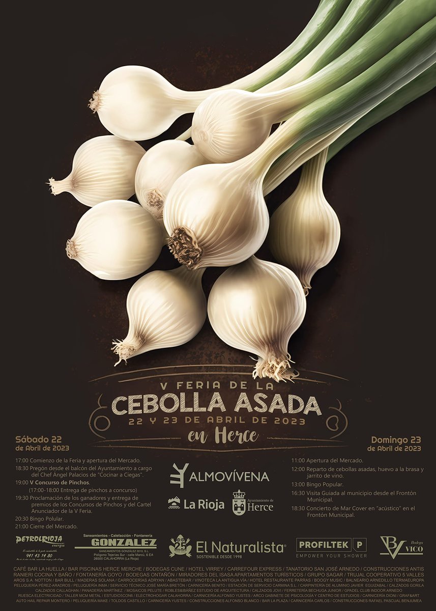 gruposagar's tweet photo. Desde Sagar apoyamos la cultura de nuestra zona. Por eso, este año de nuevo hemos echado una mano con los regalos que se entregarán en la #FeriadelaCebollaAsada de #Herce este fin de semana.
Esperamos que todos los #cebolleros y visitantes tengan unas fantásticas jornadas!!!! https://t.co/a24TDfE7KK