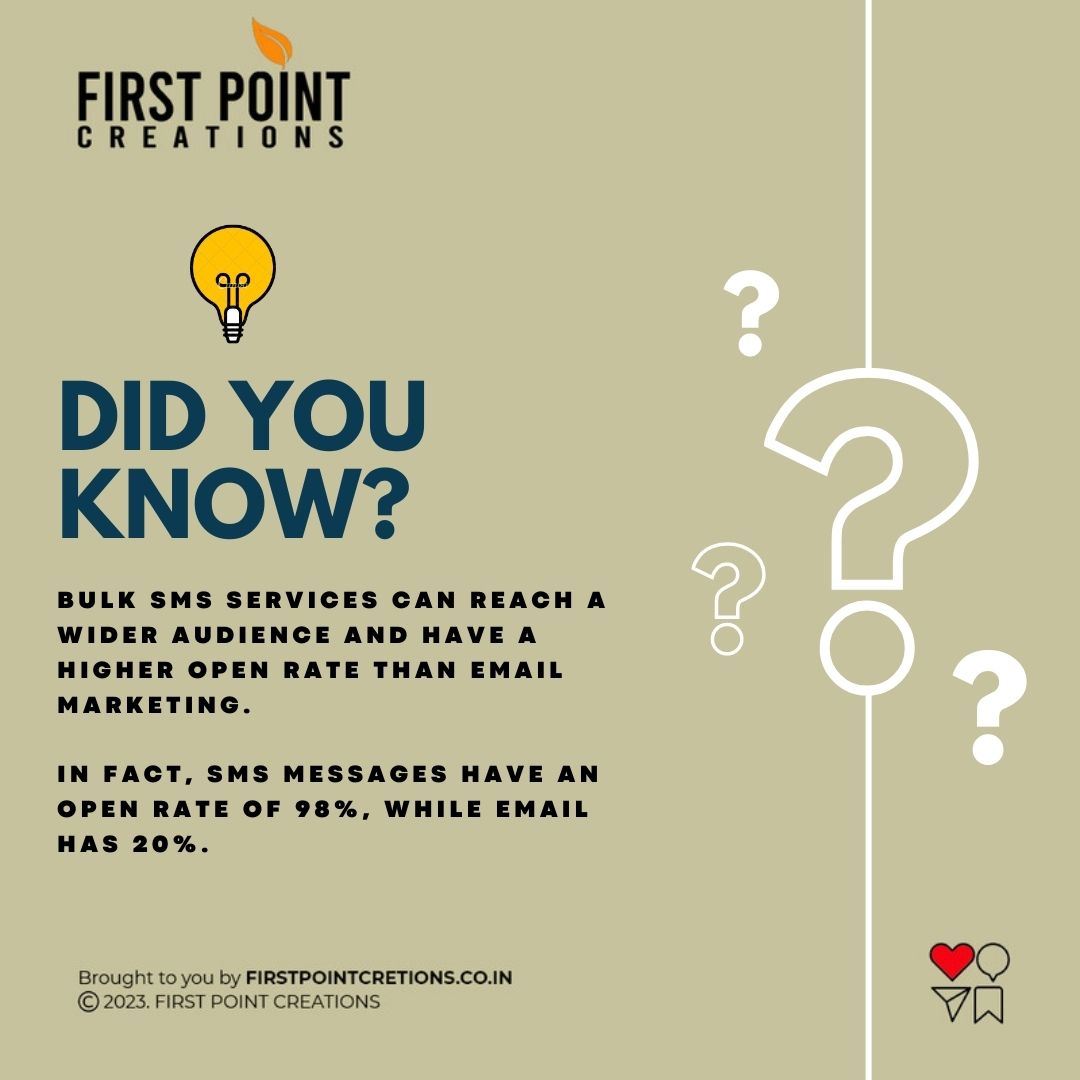 bulksmsmktgin's tweet image. Did You Know?
.
Bulk SMS services can reach a wider audience and have a higher open rate than email marketing
.
.
#bulksms #bulksmsmarketing #bulksmsgateway #whatsappmarketing #promotionalsms #otp #bulkemail #misscall #leadgeneration #leadgenerationstrategy #ivr #bulksmspromotion