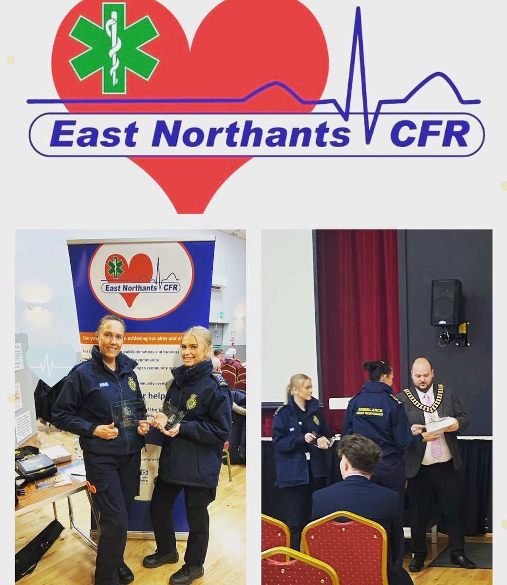 East Northants First Responders (@e_northants_cfr) on Twitter photo Last night, two of our responders attended <a href="/thrapstontc/">Thrapston Town Council</a> Annual Meeting. Sonia and Emily both live in Thrapston and were presented an award for their commitment in their role as First Responders.
Well done to Sonia and Emily for their contributions in supporting <a href="/EMASNHSTrust/">East Midlands Ambulance Service NHS Trust</a> Last night, two of our responders attended <a href="/thrapstontc/">Thrapston Town Council</a> Annual Meeting. Sonia and Emily both live in Thrapston and were presented an award for their commitment in their role as First Responders.
Well done to Sonia and Emily for their contributions in supporting <a href="/EMASNHSTrust/">East Midlands Ambulance Service NHS Trust</a>