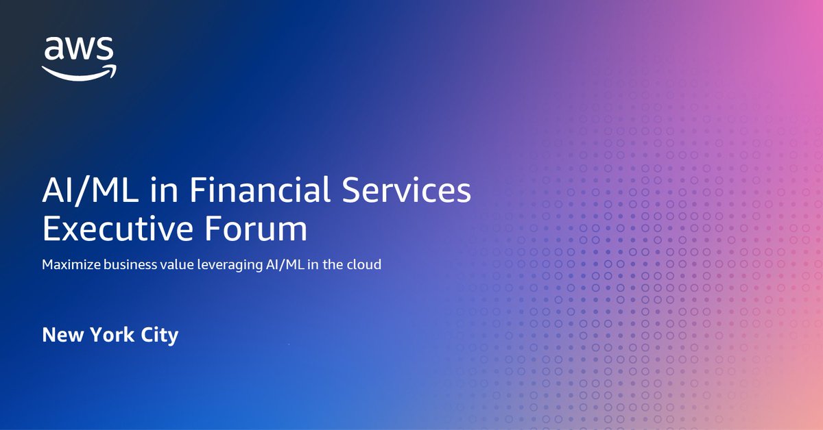 Today in NYC! Excited to lead the AWS AI/ML in Financial Services Executive Forum covering #GenerativeAI, low-code/no-code, and top industry use cases. Packed agenda with AWS AI/ML GMs, product leaders, and partner thought leadership! #aimlfsiforum #aws #aiml #financialservices