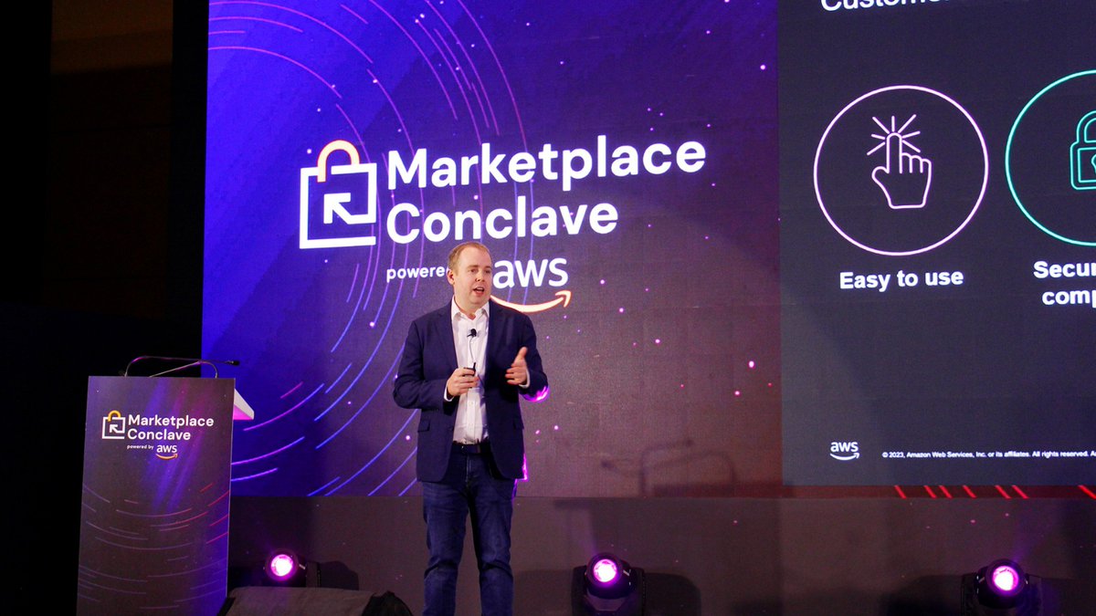 mpconclave's tweet photo. Charlie Thoms, Head of Industry Technology Partnerships, Asia Pacific &amp; Japan walks us through Data Procurement through AWS Data Exchange. 

#marketplaceconclave2023 #awsmarketplace https://t.co/3L0mAjod7D