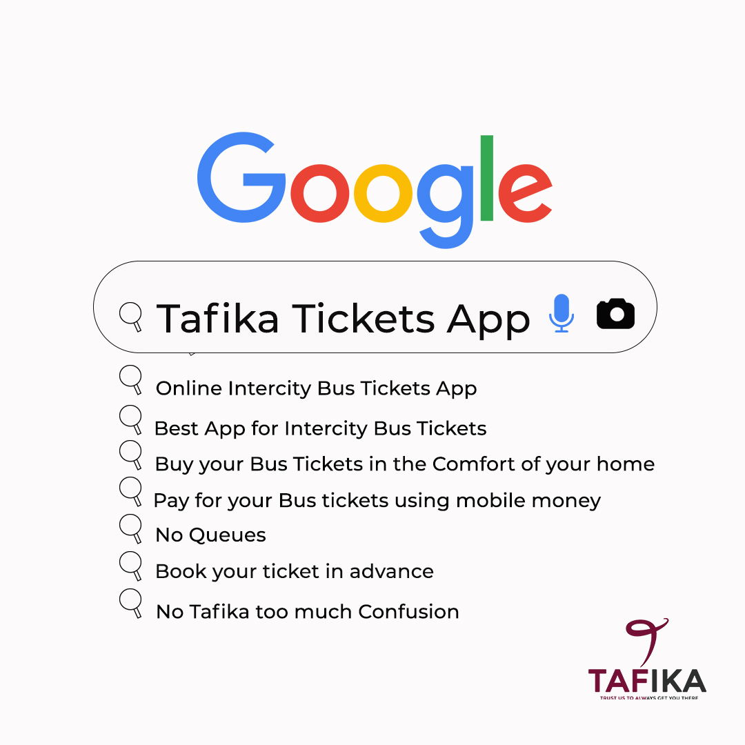 Why Use the Tafika Tickets Application?

#downloadtheapp #kabwe #livingstone #kitwe #ShalomBus #bookatrip #ndola #Tafika #fmtravellers