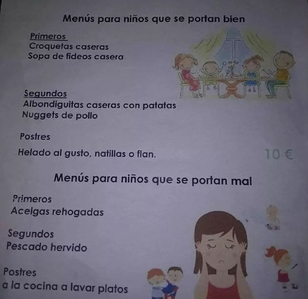 ¿Qué os parece este menú?