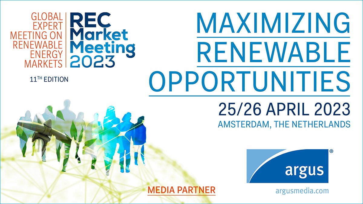 We are pleased to have <a href="/ArgusMedia/">Argus Media</a> as a Media Partner for the REC Market Meeting 2023. We are looking forward to working with Argus again in organising and publicizing a successful event.