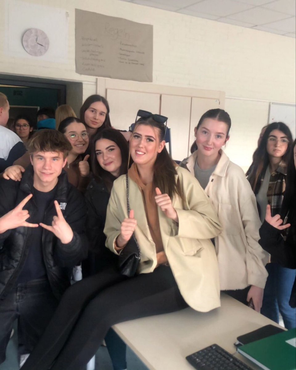 GI_Career6's tweet photo. Holly, Lydia and Abi are settling in to life in Germany, making international friends, shopping for groceries in a foreign country (and being pretty proud of their @AldiUK bags for life) and going through their college induction at Berufskolleg Neandertal 🇩🇪 #erasmus23 https://t.co/vTlyy88m7C