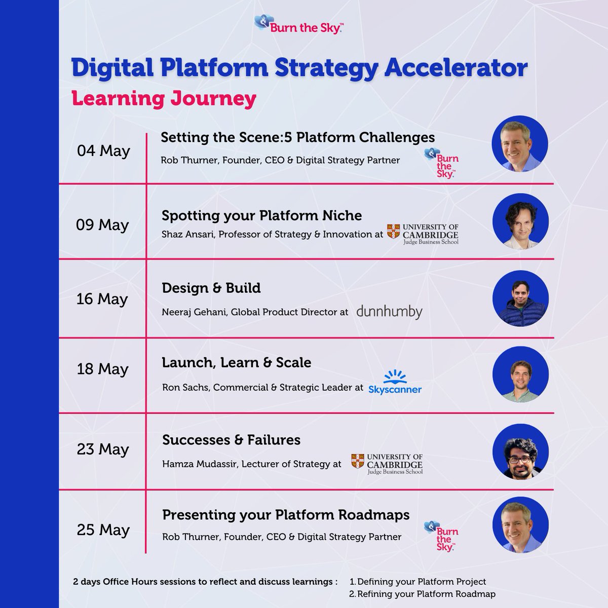 weburnthesky's tweet photo. Are you looking to develop a comprehensive strategy for your business's digital platform? 🚀 Join us for the Digital Platform Strategy Accelerator starting May 04th!

Book Your Place Now👇
https://t.co/TBITHLvqSi

#platformstrategy #digitaltransformation #skillup #strategy https://t.co/MlYArLr4od