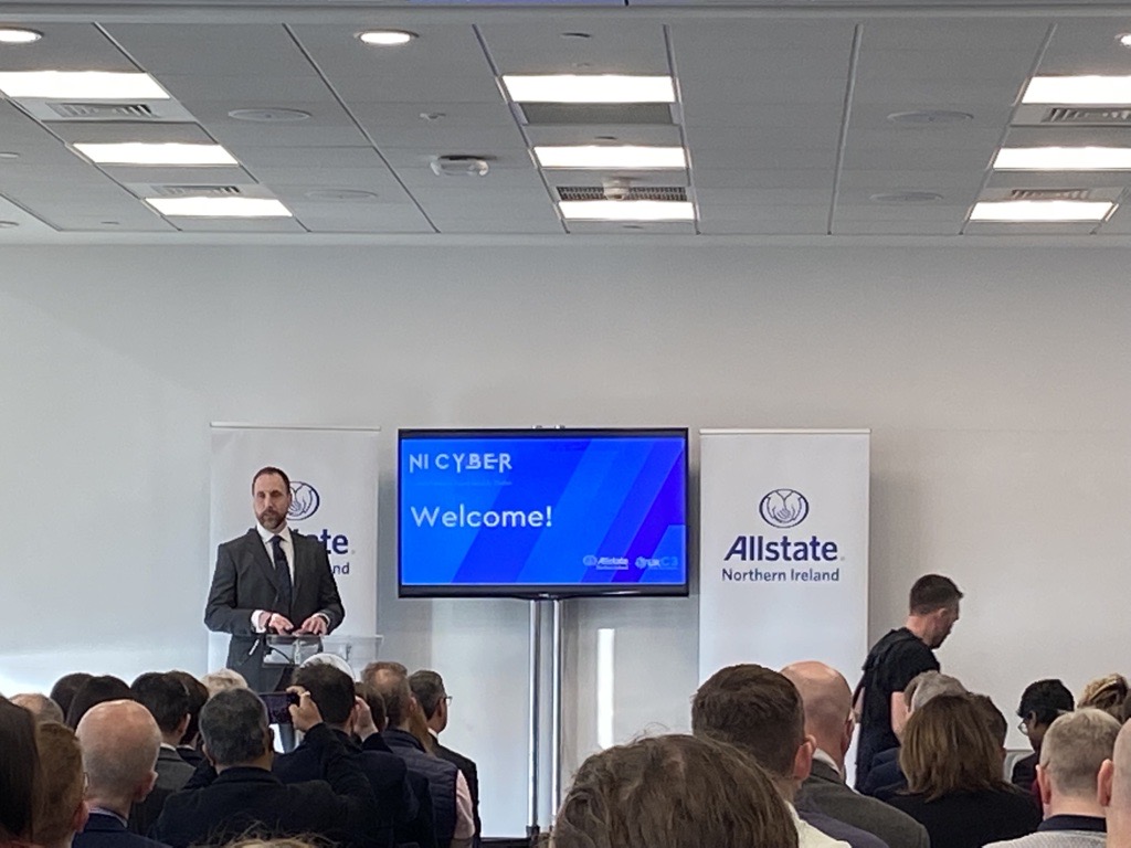 keithlippert_'s tweet photo. Fantastic morning hosting @NICyber breakfast networking and panel event at @AllstateNI. 

We were delighted to be joined by @joekennedy, @JaneCBrady, NI Civil Service, @mairemcloone , @CSIT_QUB, Ryan Donnelly, Enzai, and Michelle Simpson, @bsidesbelfast. What a lineup! https://t.co/TfXhzTgzOX