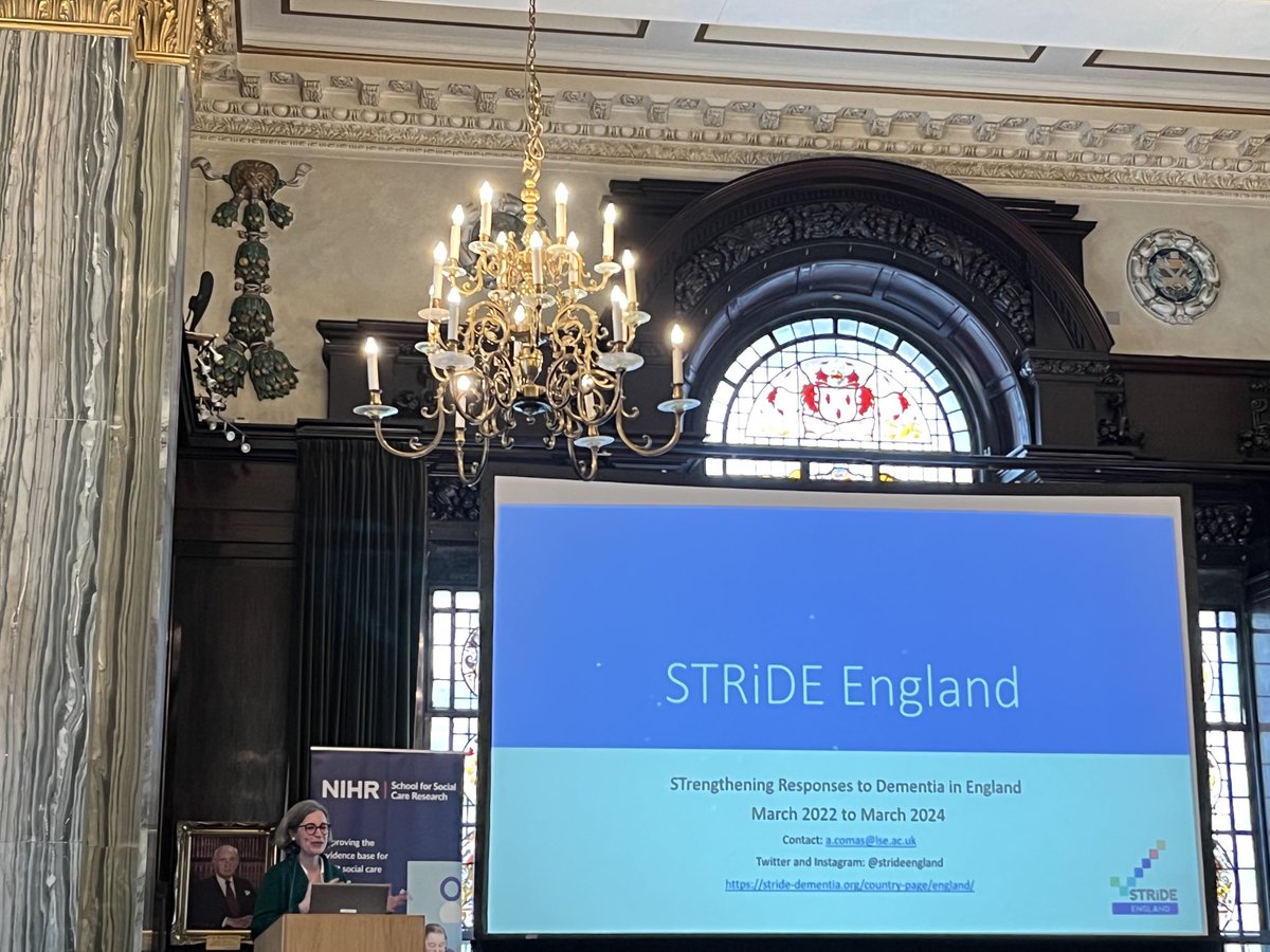 Adelina Comas-Herrera ⁦@AdelinaCoHe⁩ presenting the work of the STRiDE team, working across seven countries with academics and NGOs and Policy advisers towards strengthening dementia care and support ⁦@STRiDEEngland⁩ #SSCR2023