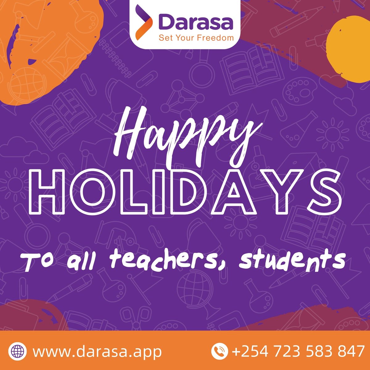 DarasaAfrica's tweet image. Happy school Holidays to all teachers, students, and pupils! You deserve a rest. Teachers can now set Holiday revision assessments at darasa.app. #Darasa #Holidays #Termone #TSC #Teachers