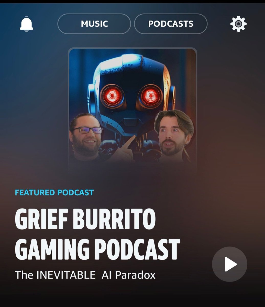 Sheeeew thanks <a href="/amazonmusic/">Amazon Music</a> 🔥
Let's learn about #AI from the guy who makes them 🙌

#ArtificialIntelligence
Check out Grief Burrito Gaming Podcast on Amazon Music.
music.amazon.co.uk/podcasts/dc389…